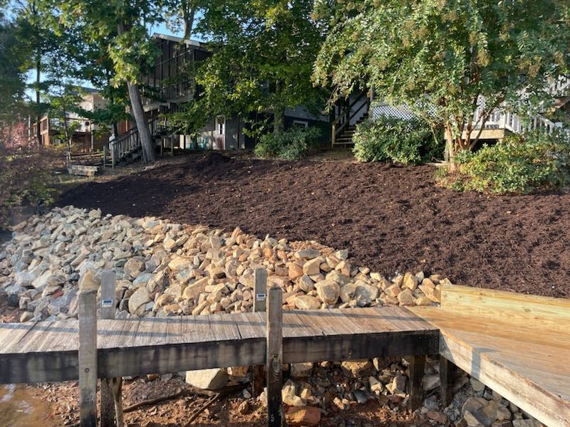 SHT Construction — completed seawall with dock access