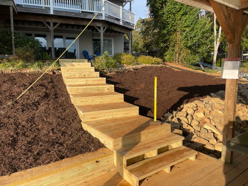 SHT Construction — seawall with new steps and landscaping